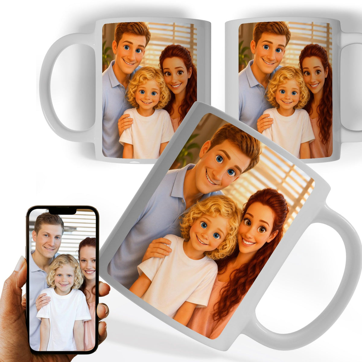 Mug d'après votre photo, en dessin animé 3D