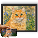 Style Photo de votre chat transformée en dessin aux crayons de couleur, paysage