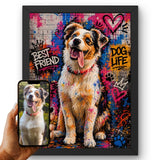 Style Nous transformons la photo de votre chien en street art graffiti