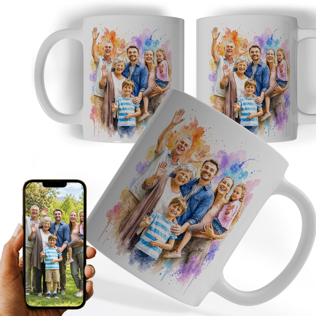 Mug d'après votre photo, en éclats de couleurs