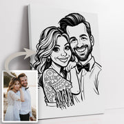 Caricature personnalisée d'après photo — Caricature en noir et blanc