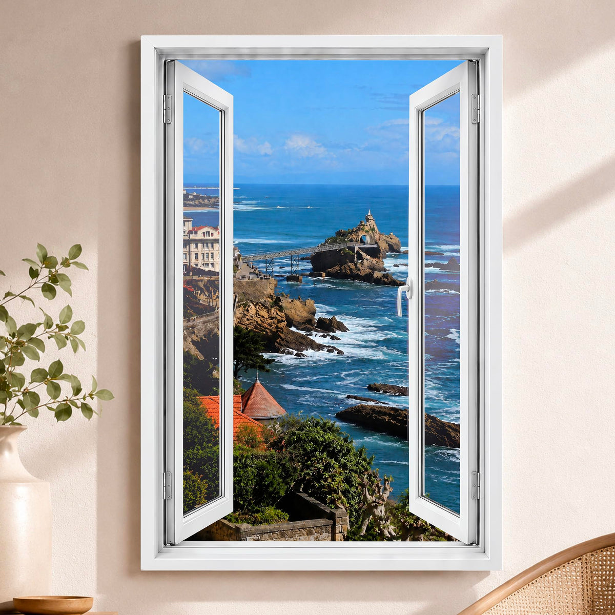 Trompe-l'œil fenêtre personnalisé, votre destination — Biarritz