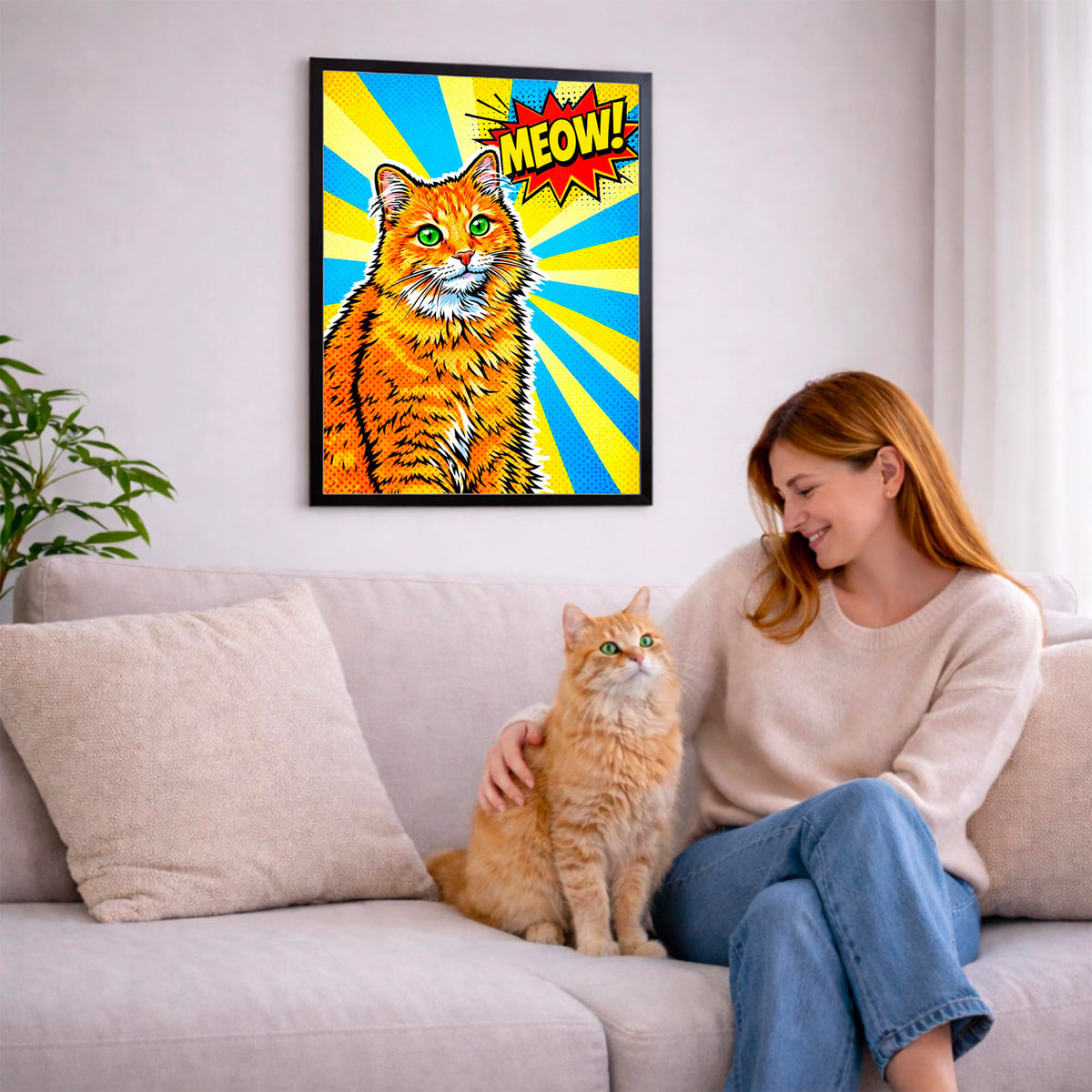 Portrait chat d'après photo, styles d'artiste — Pop Art