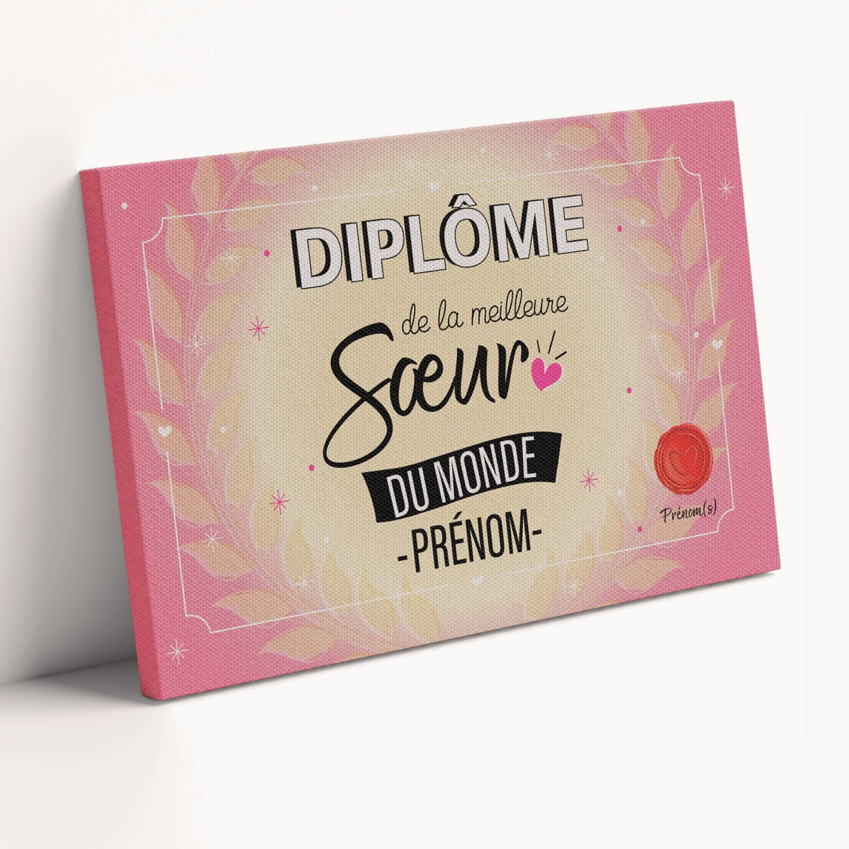 Diplôme humoristique personnalisé au prénom — Soeur