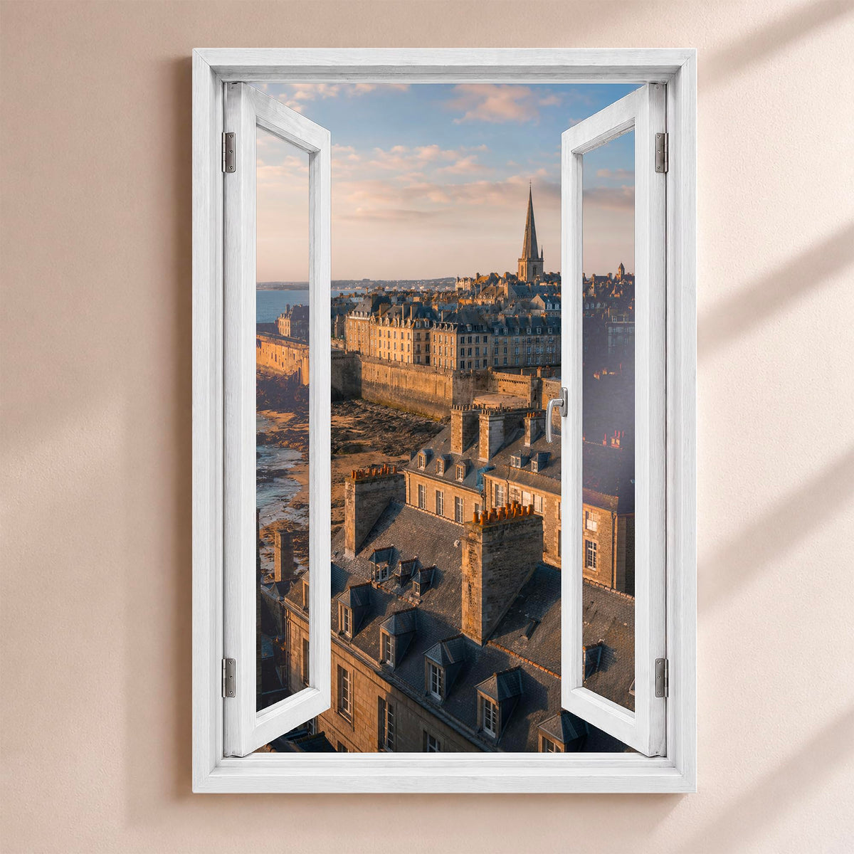 Trompe-l'œil fenêtre personnalisé, votre destination — Saint-Malo