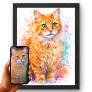 Portrait chat d'après photo, styles d'artiste — Éclats de Couleurs