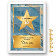 Étoile de star personnalisée au prénom — 07 Étoile or bleu marbre