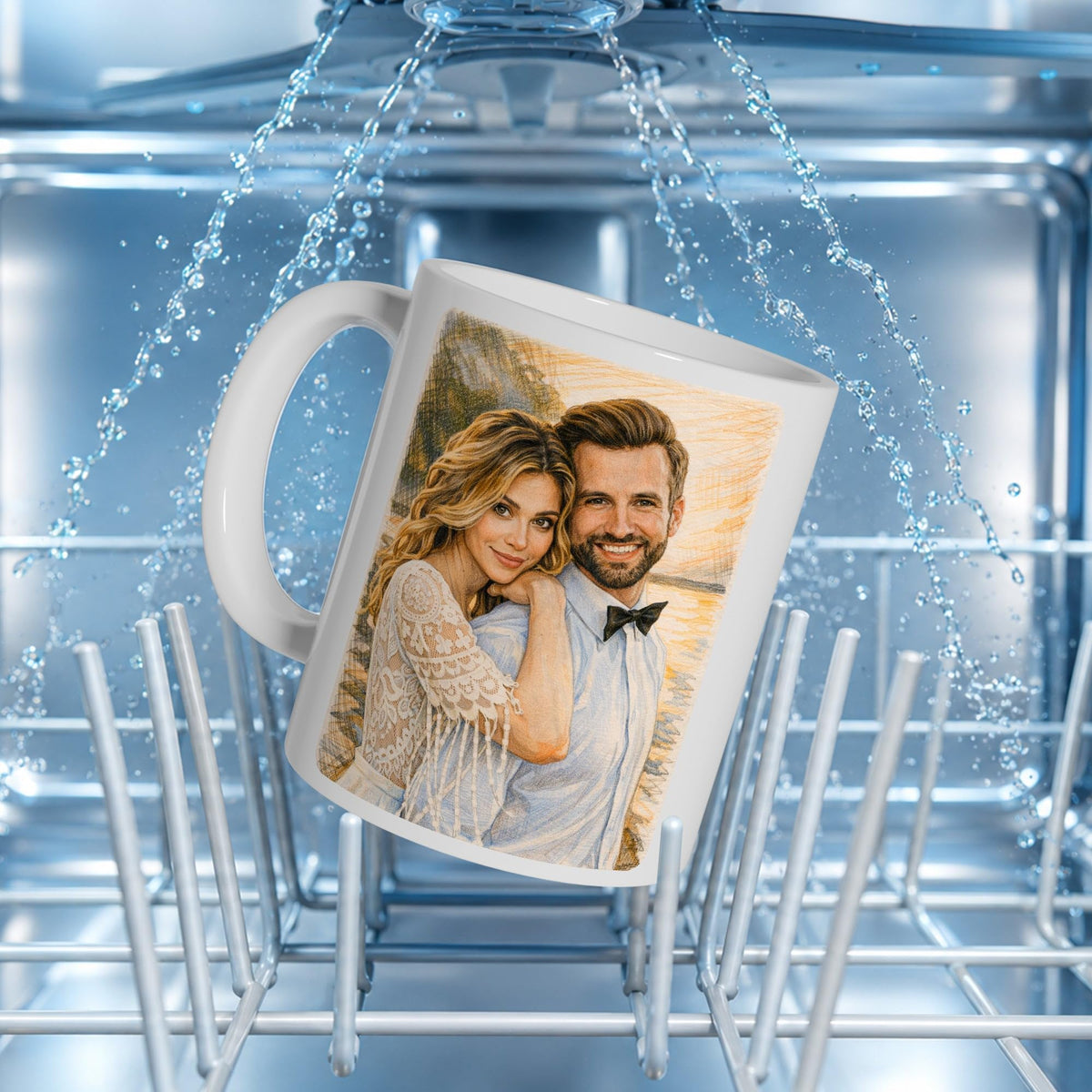 Mug d'après votre photo, aux crayons de couleur
