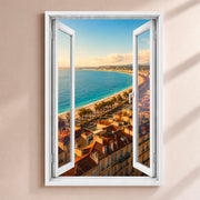 Trompe-l'œil fenêtre personnalisé, votre destination — Nice