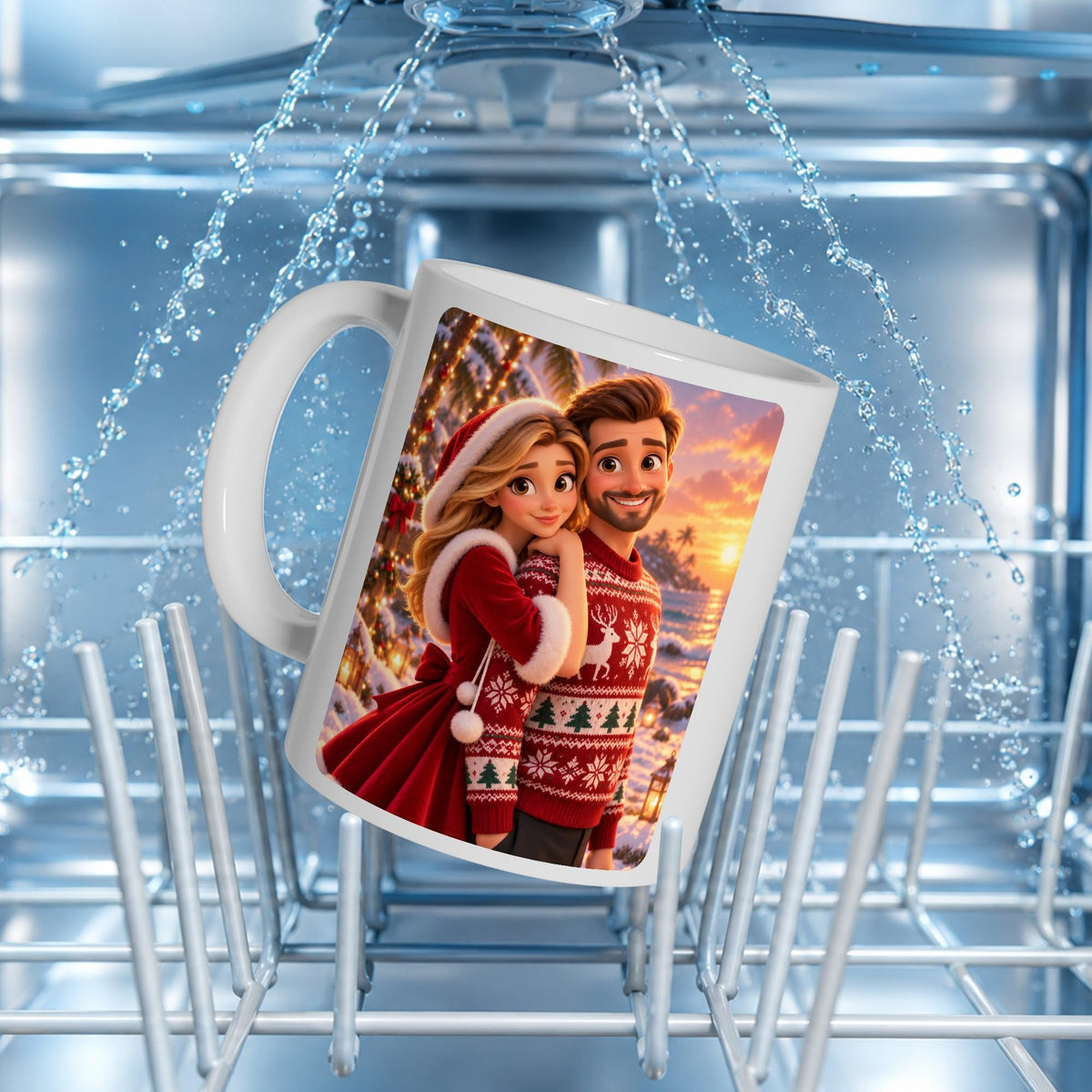 Mug de Noël d'après votre photo, en dessin animé 3D