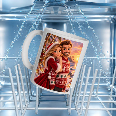 Mug de Noël d'après votre photo, en dessin animé 3D