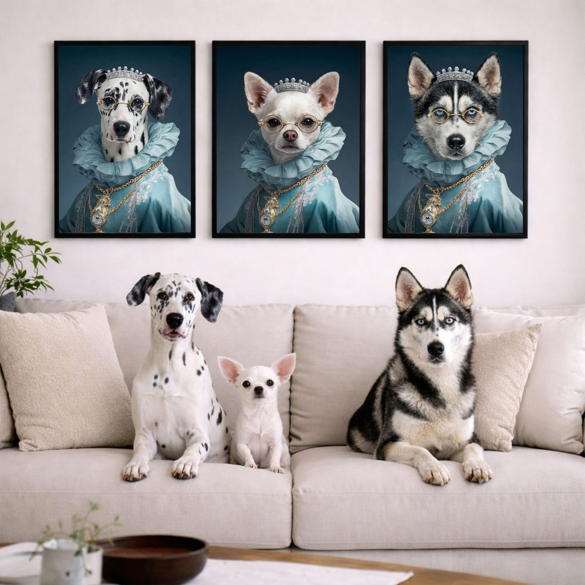 Déco murale portrait chien ou chat costumé d'après photo — Monarque