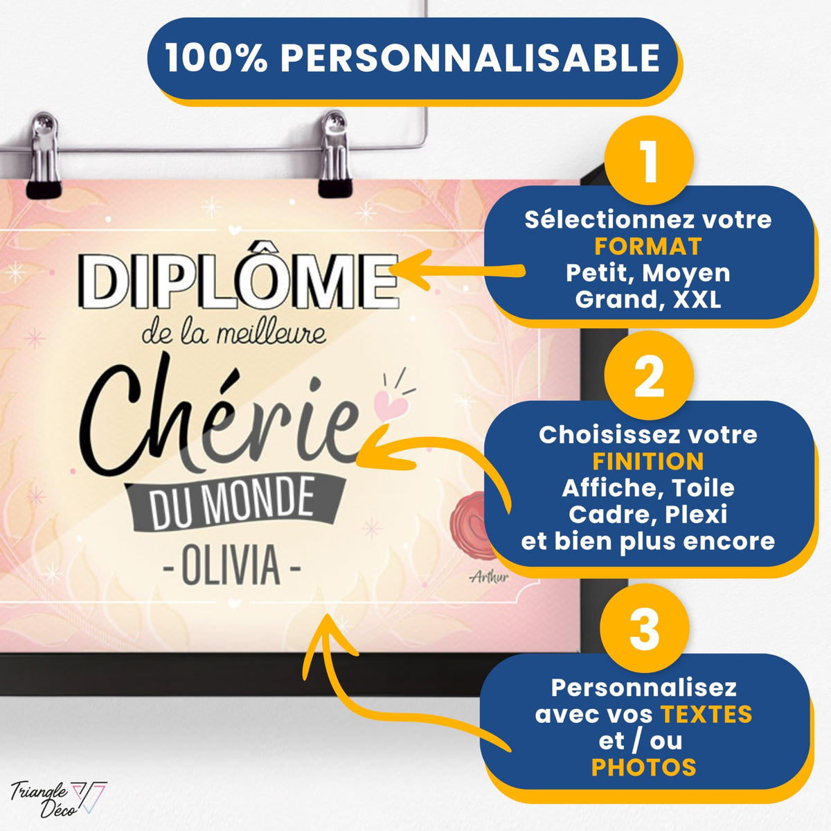 Diplôme humoristique personnalisé au prénom — Chérie