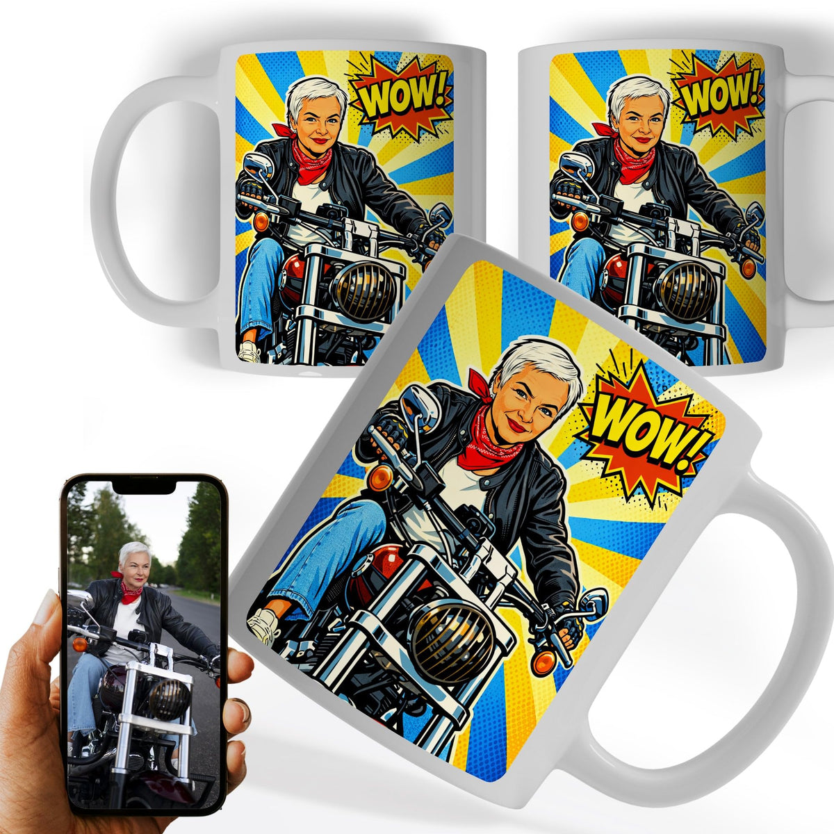 Mug d'après votre photo, en pop art