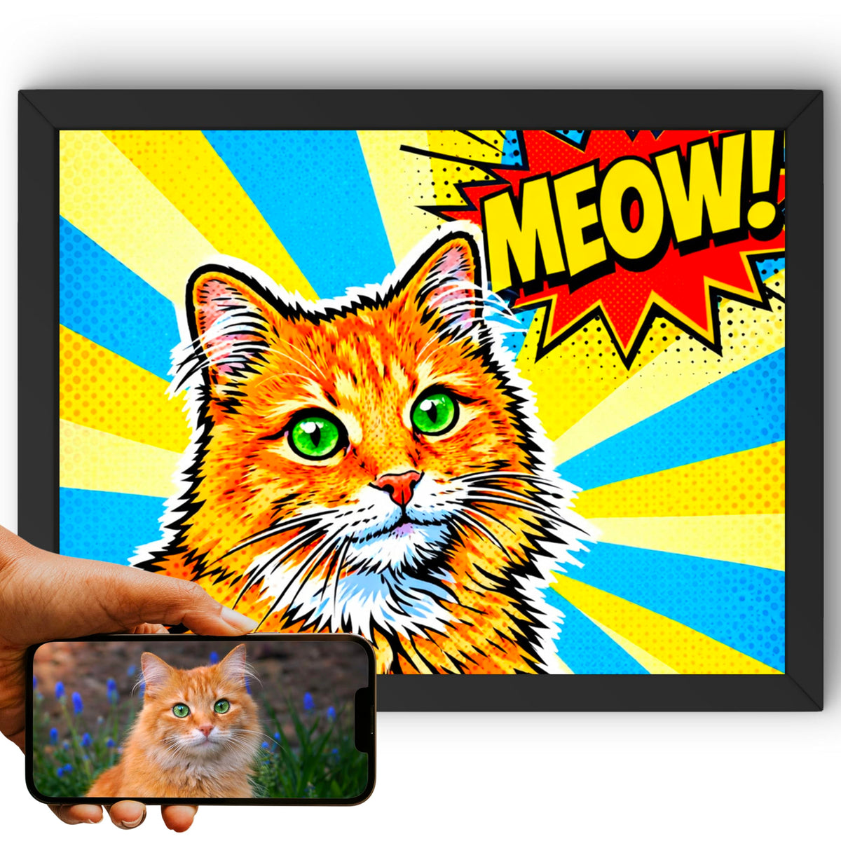 Portrait chat paysage, styles d'artiste — Pop Art