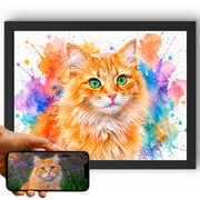 Portrait chat paysage, styles d'artiste