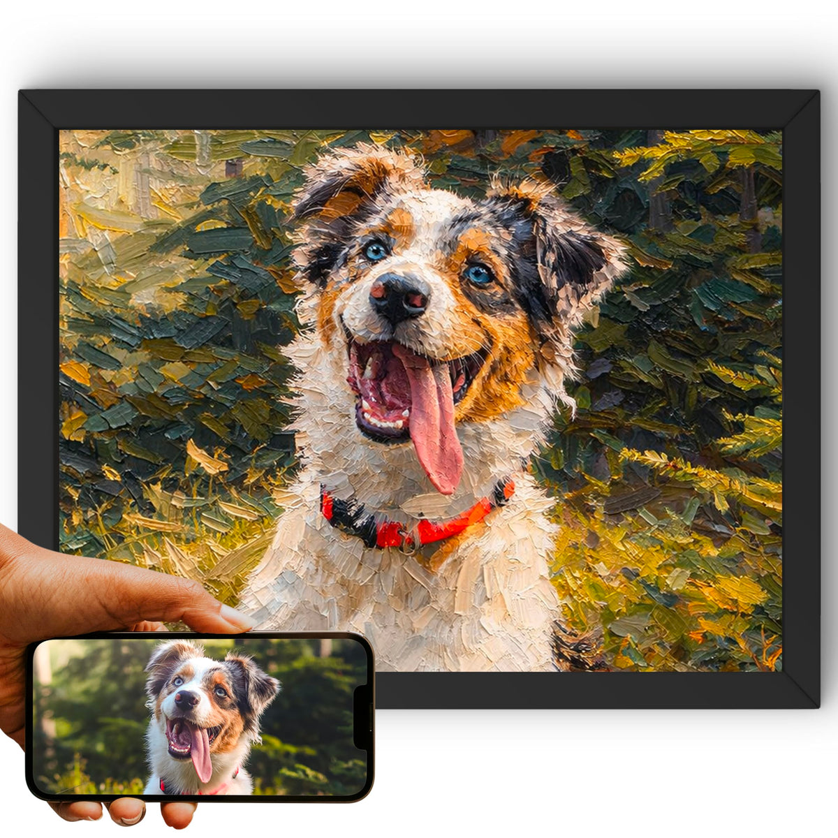 Portrait chien paysage, styles d'artiste — Peinture à l'huile