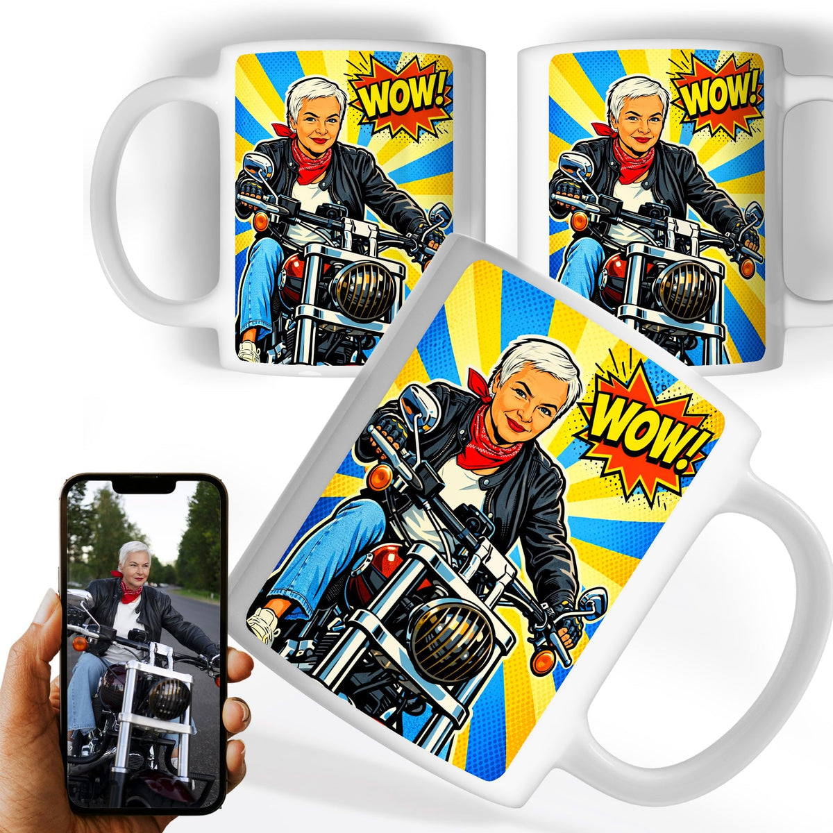 Mug d'après votre photo, en pop art