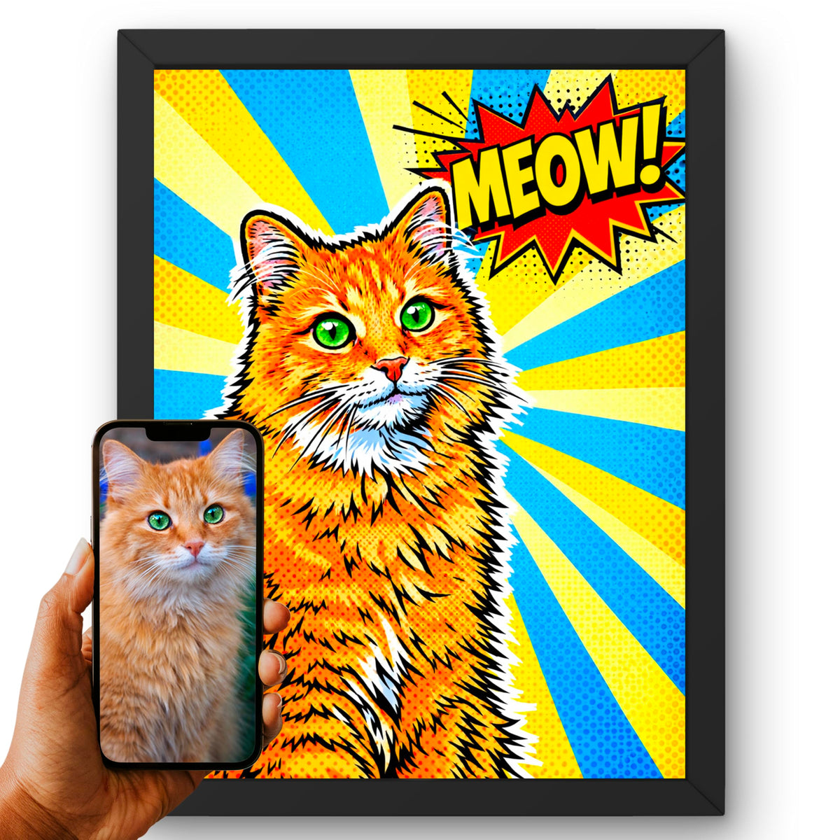 Portrait chat d'après photo, styles d'artiste — Pop Art