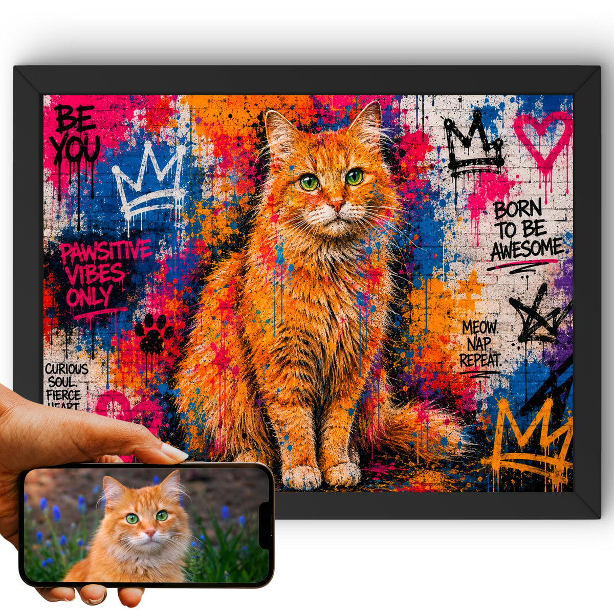 Portrait chat paysage, styles d'artiste — Street Art