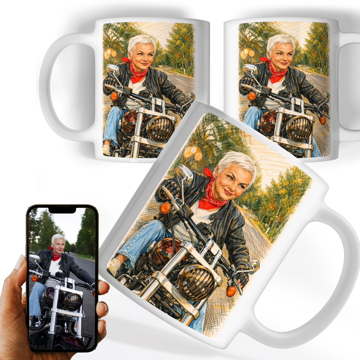 Mug d'après votre photo, aux crayons de couleur