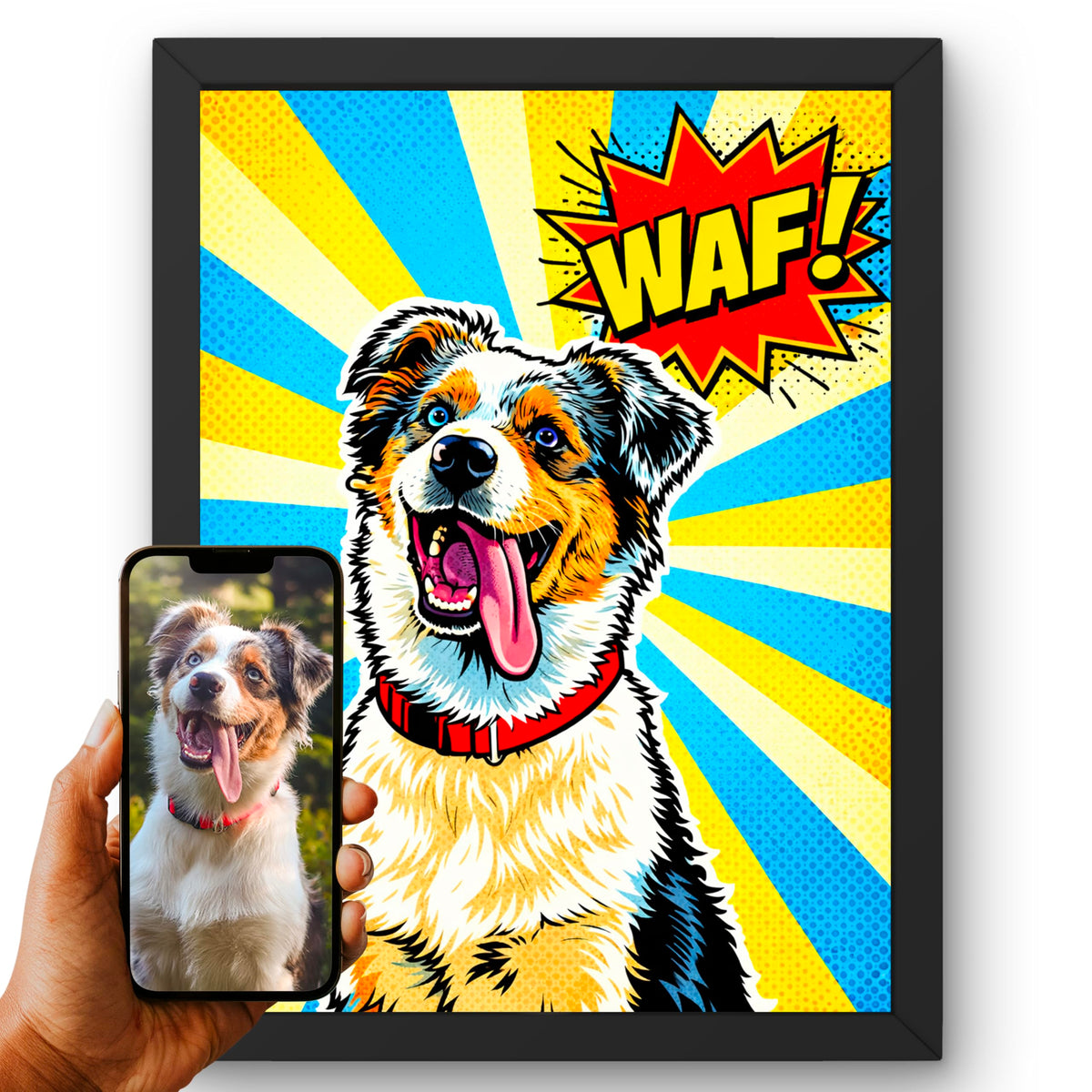 Portrait chien d'après photo, styles d'artiste — Pop Art
