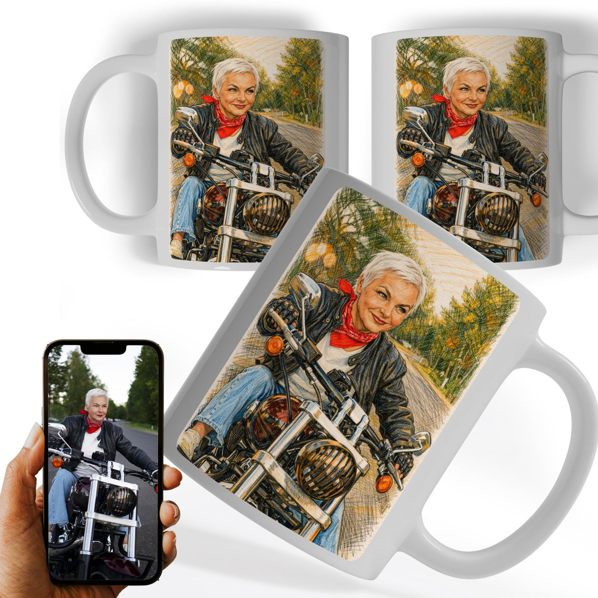Mug d'après votre photo, aux crayons de couleur