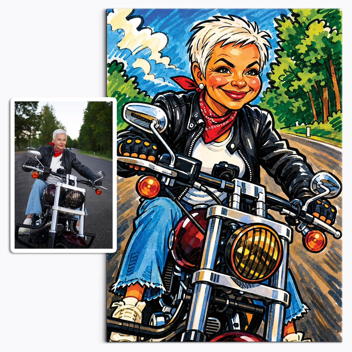 Caricature personnalisée d'après photo — Caricature drôle en couleur