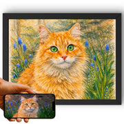 Portrait chat paysage, styles d'artiste — Crayon de couleur
