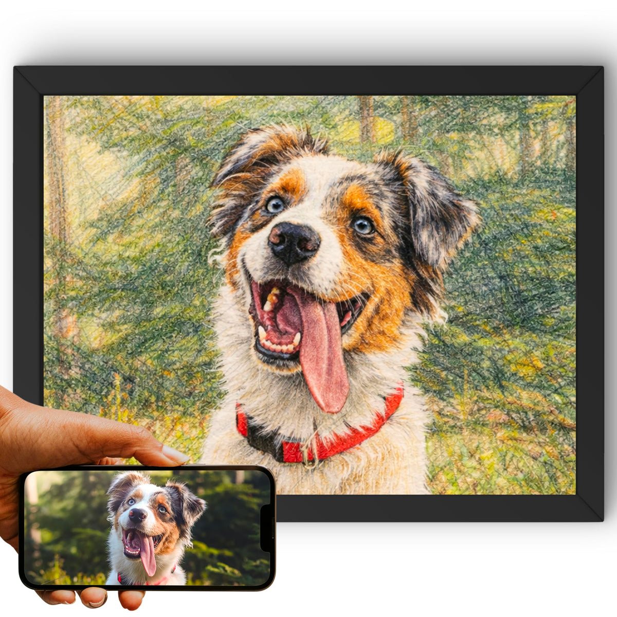 Portrait chien paysage, styles d'artiste — Crayon de Couleur